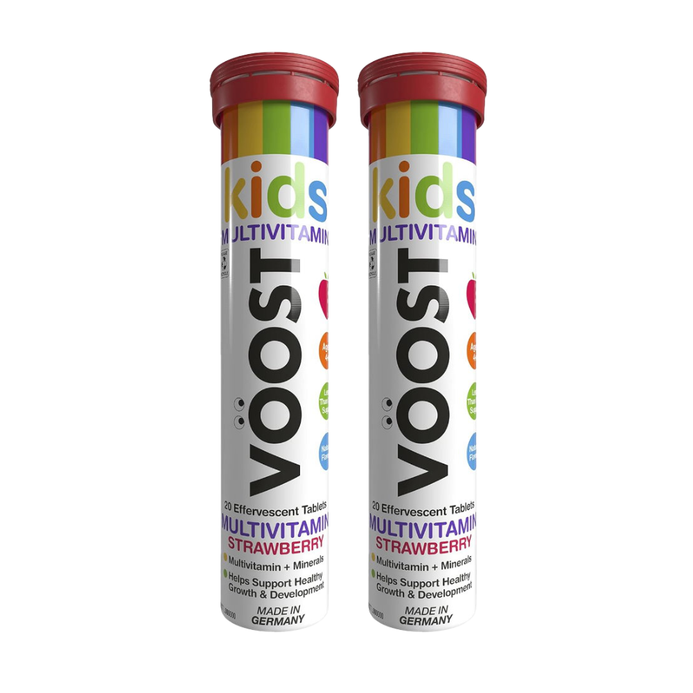 2x VOOST Kids Multivitamin Effervescent Tablets Strawberry 20 Pack EXPIRY 30/04/2025