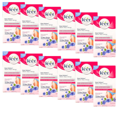 12x Veet Bikini Wax 16 Strips EXP 30/08/2025