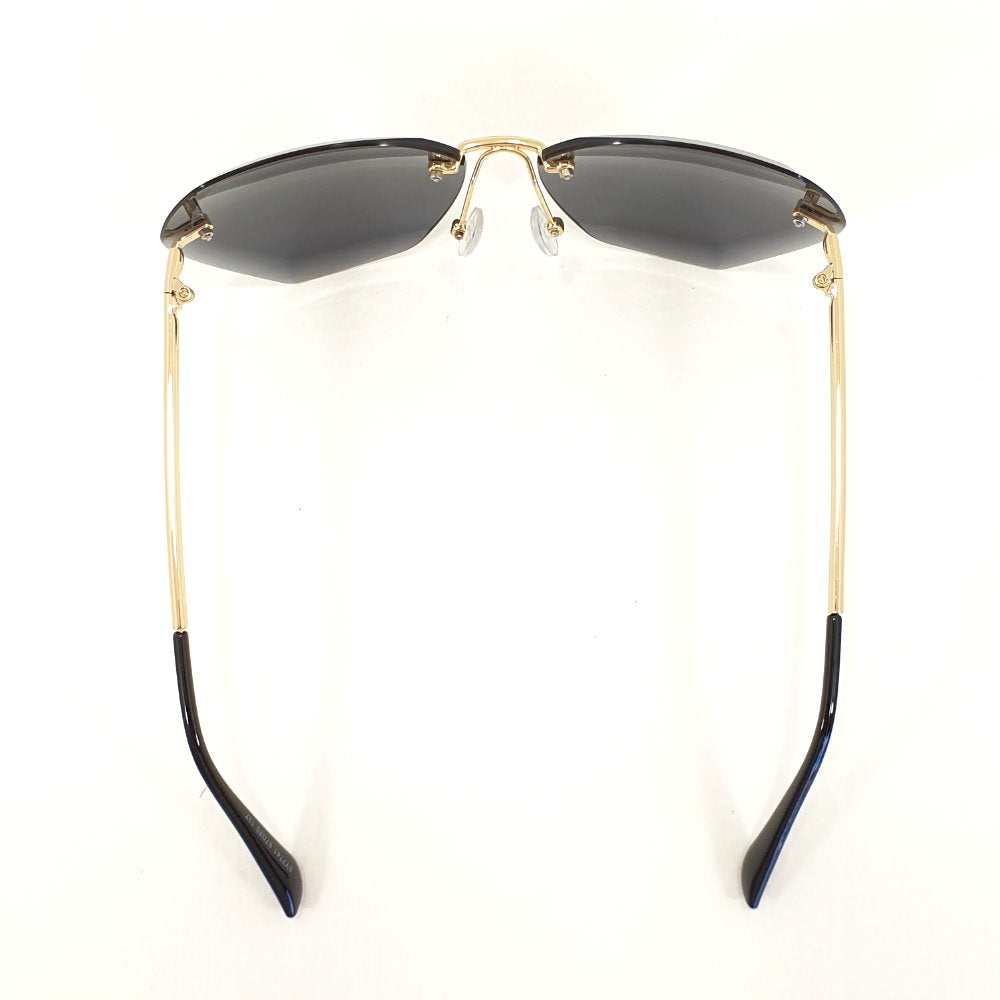 Rosy Lane Vintage Rimless Pilot Sunglasses Gold Frame Light Grey