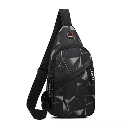 OSKA Men’s Perfect Day Bag - Casual Multifunction Shoulder Bag - Black & Tan