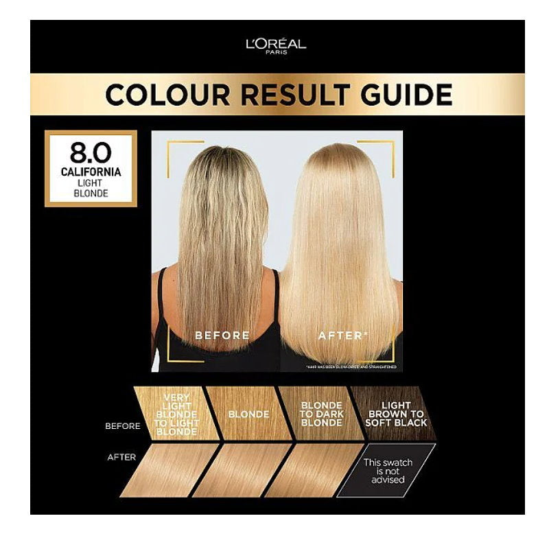 12x L'Oreal Paris Preference Permanent Hair Colour 8 California Light Blonde