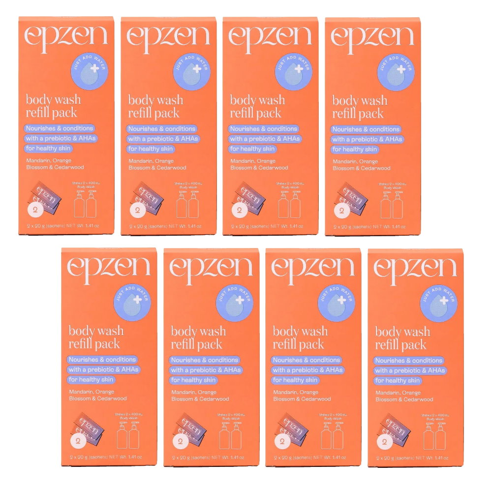 8x Epzen Body Wash Refill Pack Mandarin, Orange Blossom and Cedarwood 2 refills  2 x 20g sachets
