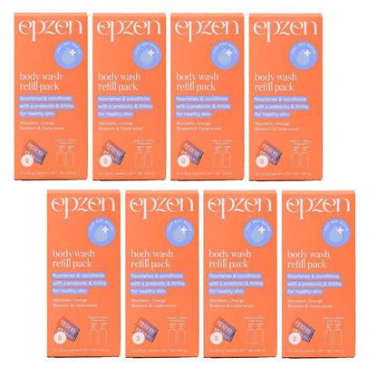 8x Epzen Body Wash Refill Pack Mandarin, Orange Blossom and Cedarwood 2 refills  2 x 20g sachets