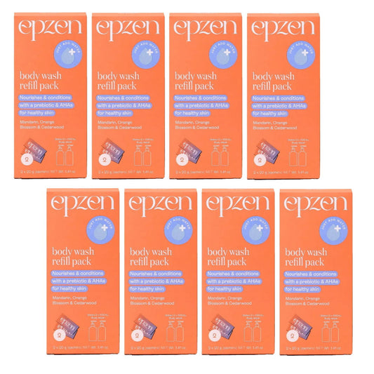 8x Epzen Body Wash Refill Pack Mandarin, Orange Blossom and Cedarwood 2 refills  2 x 20g sachets