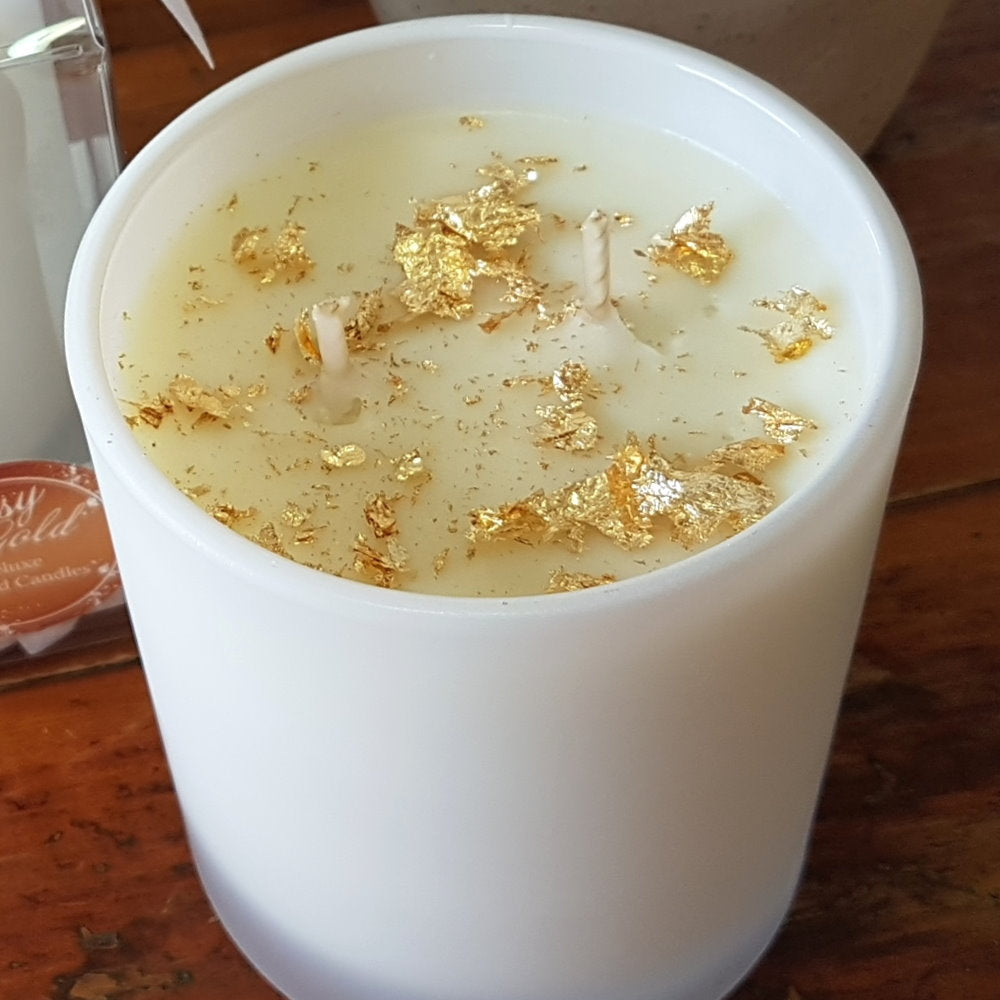 Rosy Gold Double Scented Candles Large Frosted Satin Pina Colada - Makeup Warehouse Australia 